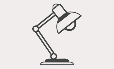 Desk lamp silhouette vector, silhouette of floor lamp vector illustration. Classic desk table lamp vector illustration silhouette   