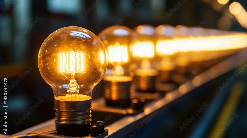 Aufkleber factory automation line producing and inspecting led light bulbs