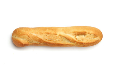 French baguette on white background