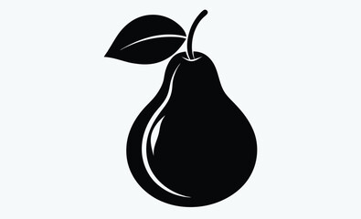 Pear fruit silhouette vector, Pear icon vector, pear fruit silhouette vector   