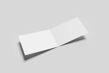 Blank A4 landscape bi-fold brochure for mockup - 3D illustration