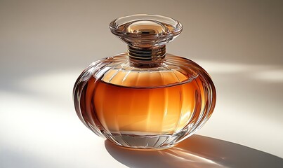Amber Glass Perfume Bottle, Elegant Design