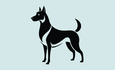 Boarder dog resting silhouette