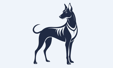 Boarder dog resting silhouette