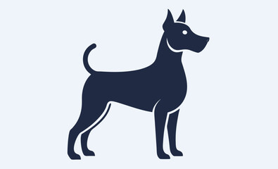 Boarder dog resting silhouette
