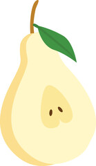 Half pear illustration.