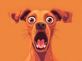 Obraz premium Cartoon Dog Expressing Surprise with Wide Eyes and Open Mouth