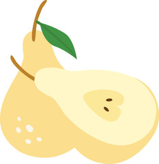  Slice pear illustration.