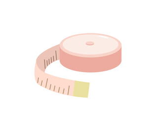 裁縫道具のメジャー・巻き尺をイメージしたイラスト