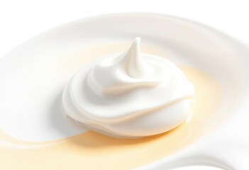 Thick dollop of creamy, white cosmetic cream, isolated,  whipped,  thick