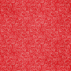 Leaf floral ornamental paper, seamless patterned fabric