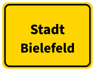 Illustration eines Stadteingangsschildes von der Stadt Bielefeld