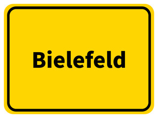 Illustration eines Stadteingangsschildes von der Stadt Bielefeld
