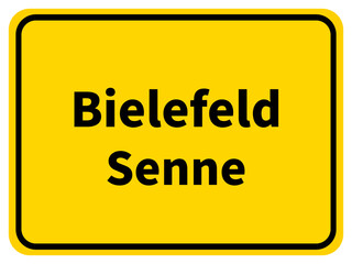 Illustration eines Stadteingangsschildes von Senne, einem Stadtteil der Stadt Bielefeld