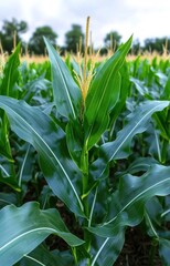 Obraz premium A cornfield isolated on white background, 