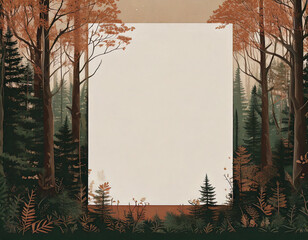 Forest green tale style Creative Invitation Card Personalization with Abstract Art Frame and Customizable Text