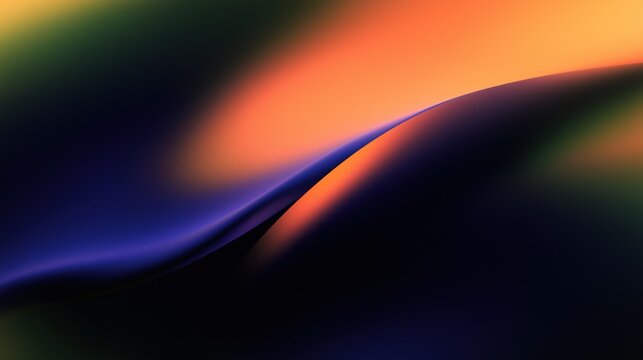 Abstract fluid gradient artwork with smooth transitions of dark and warm light tones in a modern digital composition
