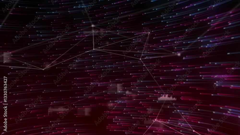Poster animation of glowing lines and dots forming abstract network connections in motion