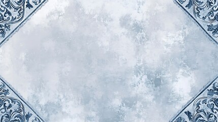 Elegant Blue Grunge Background With Ornate Corners