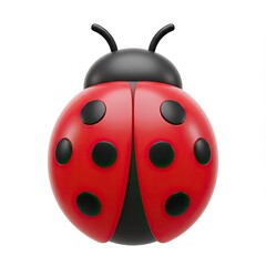 Obraz premium Minimalist ladybug art with red and black design on white background