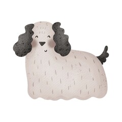 cartoon dog. Colorful illustration, flat style. design for cards, print, posters, logo, cover