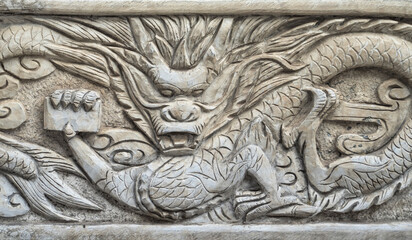 Traditional Chinese Dragon in a temple in Peking, China
