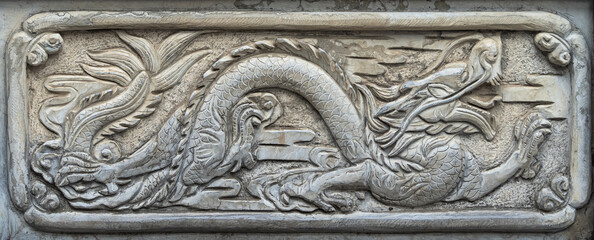 Traditional Chinese Dragon in a temple in Peking, China