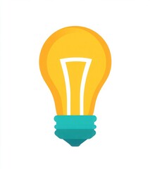 Obraz premium Bright light bulb illustration on a clean background symbolizing creativity, inspiration, and innovative ideas for design and marketing purposes