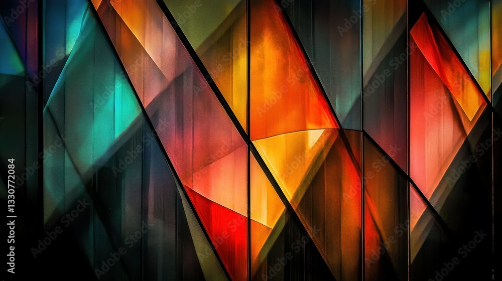 Aufkleber colorful geometric shapes creating a modern abstract design pattern