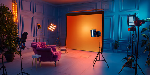 Fototapeta premium Modern Studio with 3D Printed Customizable Furniture and Futuristic Design