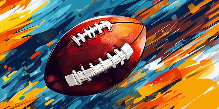 Modern Super Bowl Invitation with Abstract Pattern and Bold Sports Design