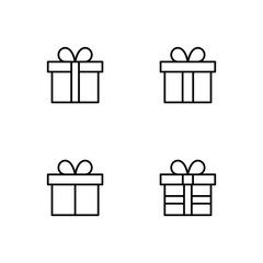 Gift box icon set. Present gift box icons. Gift vector icon.