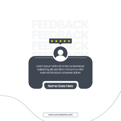 Creative Minimal Client feedback review or testimonial social media post template design. Customer feedback testimonial social media post.