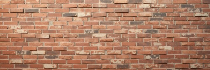Obraz premium Rough textured brick wall background, various shades of red and brown, brown brick, surface, industrial