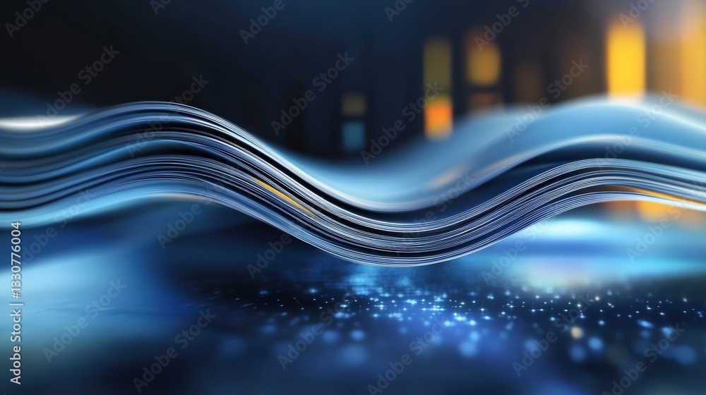 Poster dynamic flow of waves in artistic design digital realm abstract imagery modern aesthetics close-up p