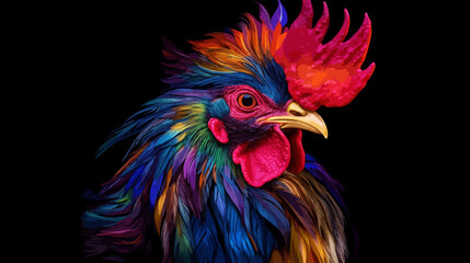 Fototapeta premium Vivid color rooster