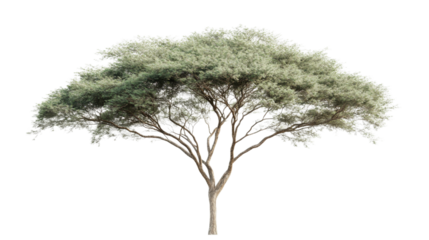 Umbrella thorn acacia tree with transparent background