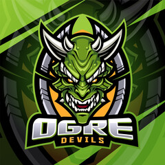 Ogre devils head mascot logo design