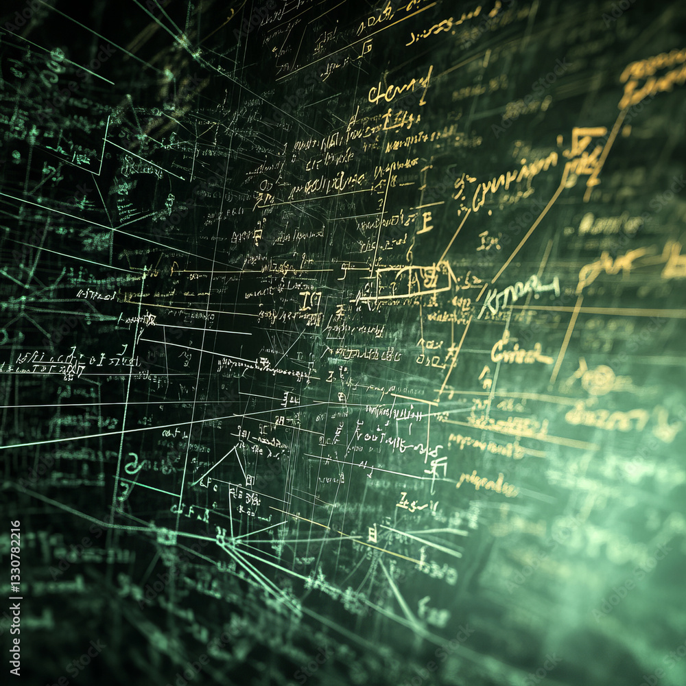 Poster abstract digital background with mathematical equations and formulas