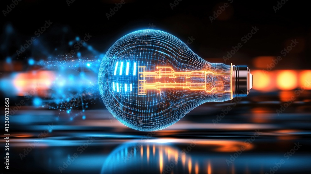 Aufkleber dynamic light bulb concept futuristic setting digital artwork technology environment close-up view i