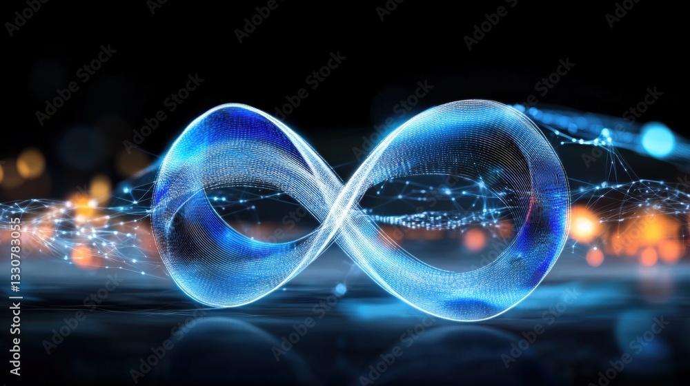 Poster dynamic infinity loop visualization digital art abstract environment futuristic concept high-tech vi