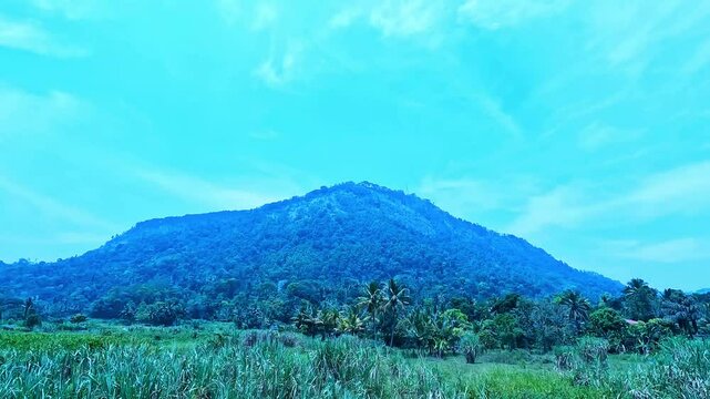 Scenic Landscape of Ambuluwawa Mountain Hill &ndash; View from Badulla Train, Sri Lanka