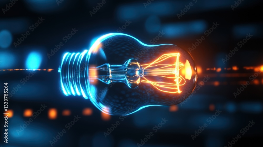 Aufkleber illuminating technology a futuristic light bulb concept in a digital environment abstract visualizat