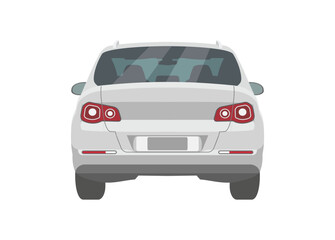 Sedan car rear view. Simple flat illustration.