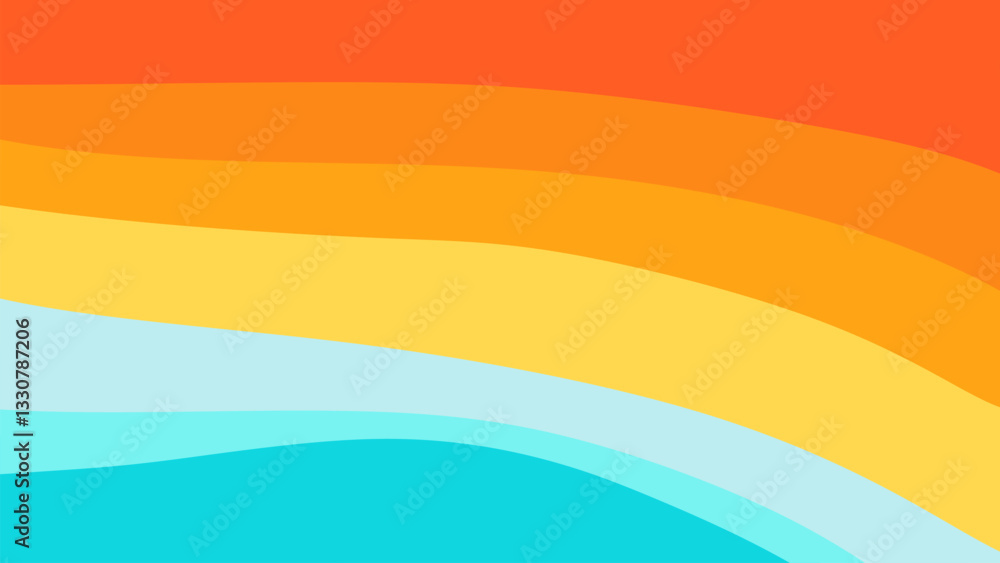 Poster rainbow background with curved lines. abstract texture of wavy lines with colorful colors.