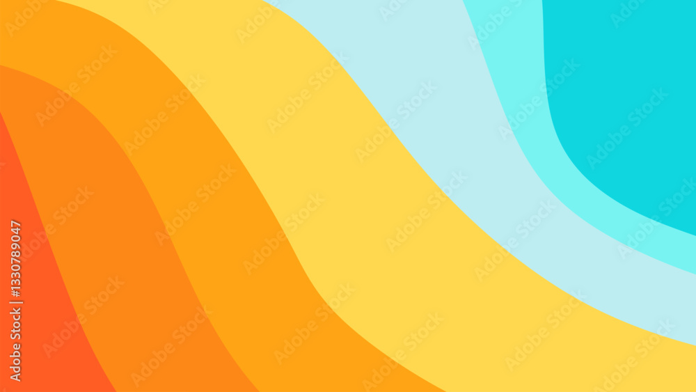 Poster rainbow background with curved lines. abstract texture of wavy lines with colorful colors.