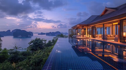 Luxurious Villa with Infinity Pool Overlooking Serene Seascape