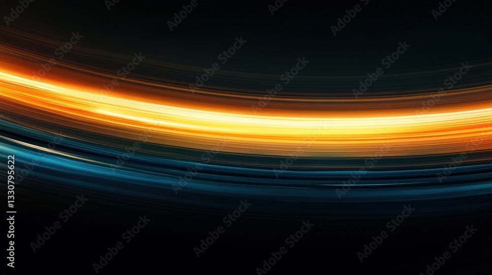 Poster abstract art displaying curved light streams of different colors