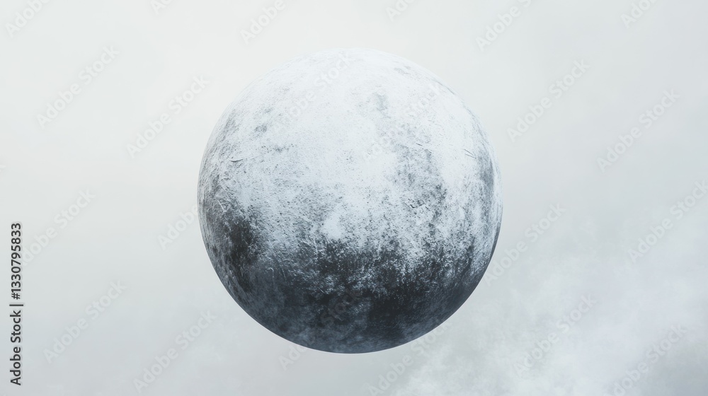 Poster a large celestial sphere floating in a light cloudy atmosphere