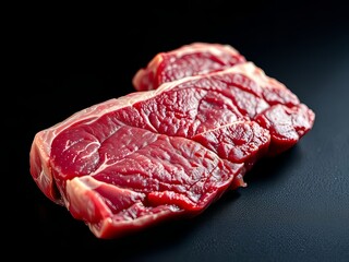 Raw Wagyu Flank Steak Close-Up - Vibrant Dry Aged Beef